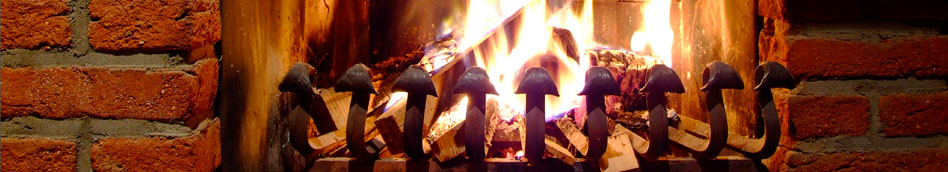 Roaring log fire